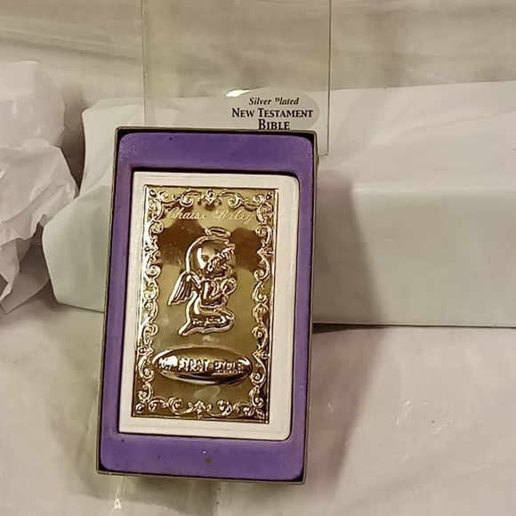 Tender Times Bible Silver Plated MY FIRS BIBLE New Testament - Picture 2 of 5